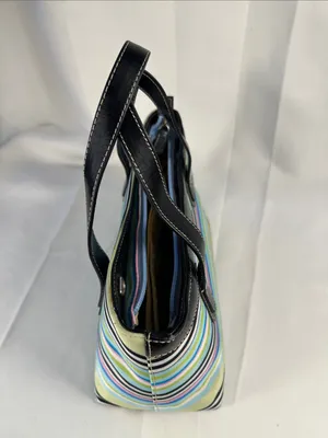 3piece Vintage kate spade Multicolor Stripe Tote w/ Wallet and checkbook holder thumbnail 11