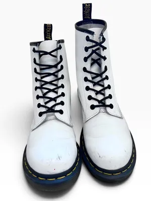 Dr. Martens 1460 Smooth Leather Lace-Up Boots in White thumbnail 11