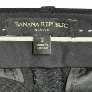 Banana Republic Sloan Flat Front Chino Dress Pants Black 2 thumbnail 2