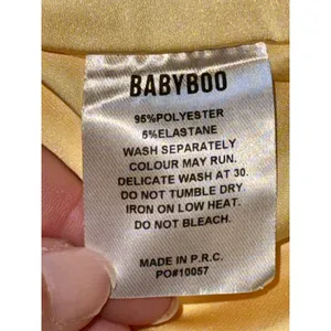 NWT Babyboo Misha Lemon Yellow Satin Strappy Open Back High Slit Maxi Dress Sz M thumbnail 6