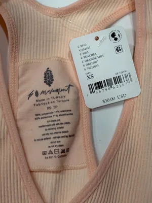 Free People Movement Free Throw Crop Tank V Neck Peach Orange thumbnail 2