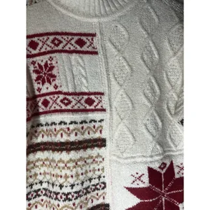 American Eagle AE Mock Neck Jumper Fair Isle Chunky Sweater Size Small S Holiday thumbnail 2