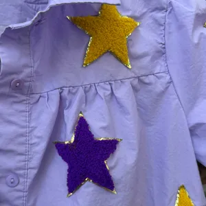 Bell Cher LSU Game Day Dress Stars Size Medium Boutique Purple Yellow Gold thumbnail 2