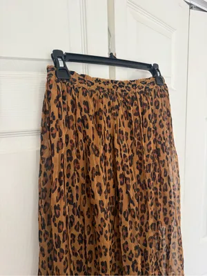 Free People Lydia Midi Skirt Cheetah Print Pleated Midi Skirt Size XS thumbnail 4