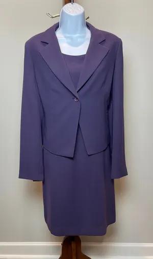 Tyler Gillis Suit Size 8 Purple Vintage 2‑Piece Sleeveless Dress and Blazer Set thumbnail 1