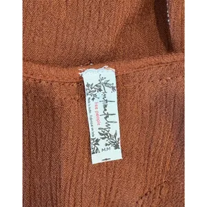 Free People Fall Rust Orange Brown Embroidered V-Neck Spaghetti Strap Cami Top M thumbnail 3