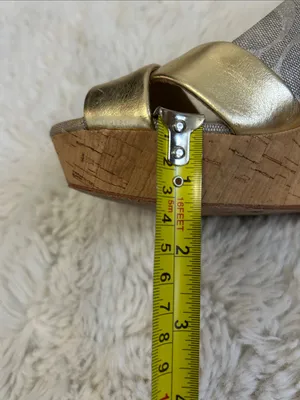 Coach Jessy Gold Metallic Canvas Logo Wedge Heeled Sandals thumbnail 12