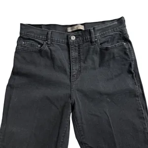 Levi's 512 Slimming Bootcut Jeans Size 14 Short Black Studded Pocket Stretch‎ thumbnail 3