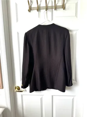 Jones Wear Black and Brown Tweed Button Blazer Jacket Size 14 thumbnail 2