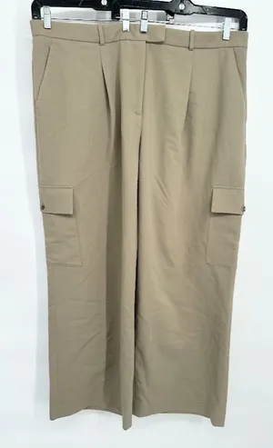 Abercrombie & Fitch Harper Tailored Ultra Wide Leg Cargo Pants‎ Size 35 Long Tan thumbnail 1
