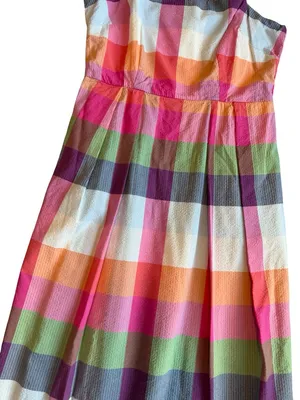 Kate Spade For Target Colorful Plaid Dress A-Line Spaghetti Strap Size Small thumbnail 3