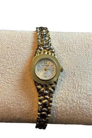 Millar Women's Quartz Watch Gold-Tone Textured Band Stainless Steel Back 7" thumbnail 1