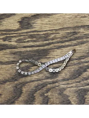 NEW Cut Crystal Tennis Bracelet with Safety Clasp Silver Gray / Clear 7" thumbnail 3