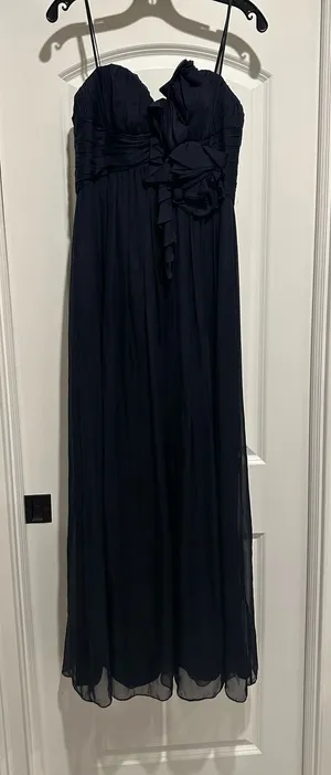 ABS by Allen Schwartz Navy Chiffon Dress thumbnail 1