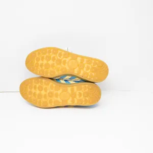 NEW Adidas Women's Gazelle Indoor Suede Lace Up Sneakers Shoes Semi Blue Yellow thumbnail 4