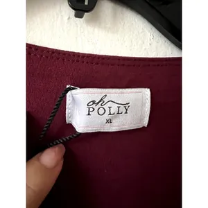 Oh Polly Ainslee Modal Square-Neck Bodycon Midi Dress in Wine Size XL thumbnail 6