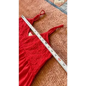 POL Coral Red Lace Slip Dress Nightgown Size S thumbnail 8