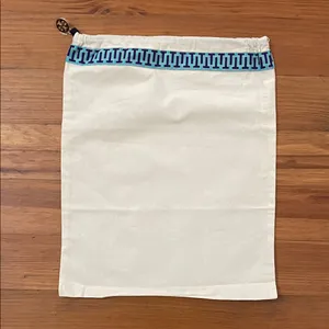 Tory Burch Cream Cloth Dust Bag Gold Tone Logo Charm 12x15 thumbnail 3