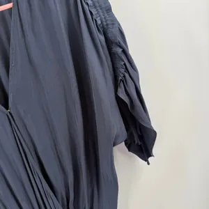 Ramy Brook Tilda Dress Women’s Size XXS Crossover Mini Ruffle Smocked navy blue thumbnail 11
