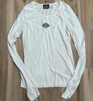 Harley Davidson White Long Sleeve Shirt Women’s XS thumbnail 1