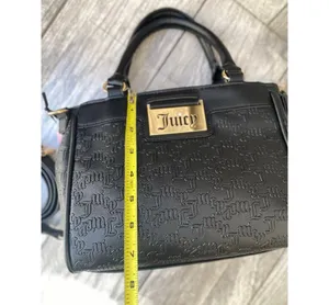 Juicy Couture Black Embossed Logo Satchel with Removable Strap & Wallet thumbnail 8