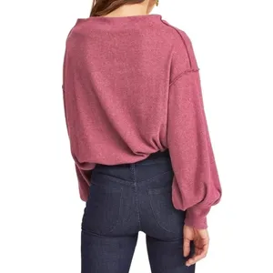 Free People We The Free South Side Thermal Top Size Medium Boho Oversized Ribbed thumbnail 2