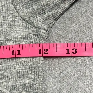 Skin Andreea Ali 0 XS Crop Top Gray Organic‎ Pima Cotton Ribbed Long Sleeve NWT thumbnail 9