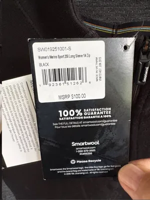 NWT SmartWool Sport 250Merino Long Sleeve 1/4 Zip Top Black Grey Size Small thumbnail 5