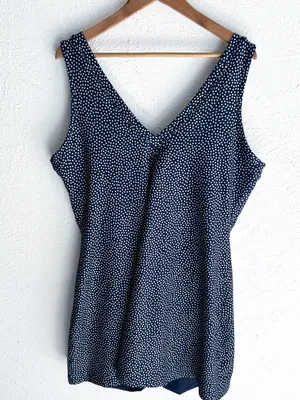 Abercrombie YPB sculptLUX V-Neck Mini Dress XXL Navy Polka Dot Active Romper thumbnail 5