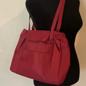 Women's Burgundy Shoulder Tote Bag Pink thumbnail 5