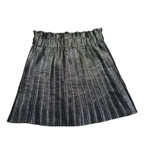 Zara Pleated metallic‎ pewter silver skort sz M thumbnail 2