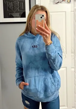GAP Blue Tie Dye Hoodie Sweatshirt thumbnail 1