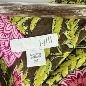 J Jill Maxi Dress XS Floral Brown Pink Boho Forest Fairy Cottagecore Earthy‎ thumbnail 3