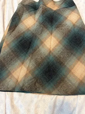 ann Taylor loft wool blend plaid green skirt thumbnail 6