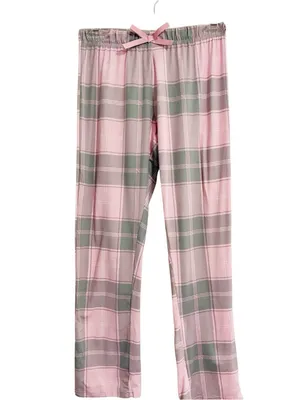 Delia’s Y2K Pajama Bottoms Sz S Pink Gray Plaid Super Soft Lounge Pants 2000s thumbnail 2