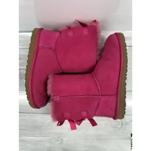 Ugg Mini Bailey Bow Ii Women Ankel Boots Suede Fuchsia Us 6 /Uk 5 /Eu 36 thumbnail 6