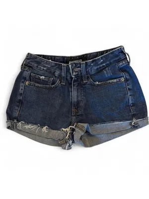 Express Dark wash denim shorts Size 00 94% cotton 4% polyester See photos for thumbnail 2