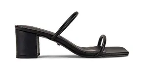 RAYE Etienne Low Heel in Black Leather 10 with Box Womens sandals thumbnail 1