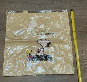 Snoopy and Woodstock beige tote bag thumbnail 4