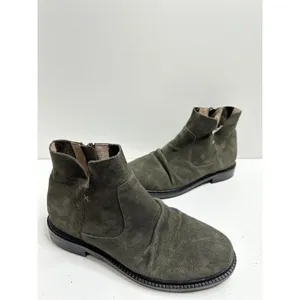 Kelsi Dagger Boots Women Size 5 Olive‎ Suede Latch Ruched Ankle Booties NEW thumbnail 2