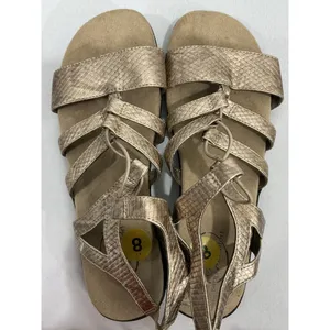 Womans Life Stride Simply Comfort Size 8 Strappy Open Toe Sling Back Gold Sandal thumbnail 5