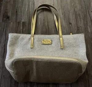 Kate Spade Harmony Frosted Gold Wool Tote Limited Edition thumbnail 1