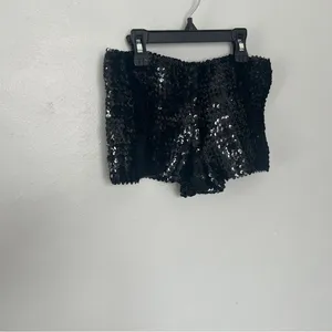 Boutique Black Sequin Dance Sexy Stretch Booty Women's Shorts Small thumbnail 3
