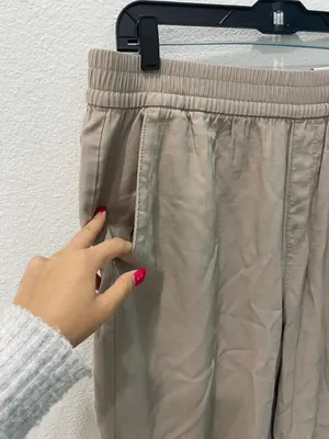 Nwt High-Waisted Twill Jogger Pants Size Large thumbnail 7