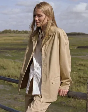 ZARA NWT WASHED TWILL BLAZER ZW COLLECTION. Size small thumbnail 1