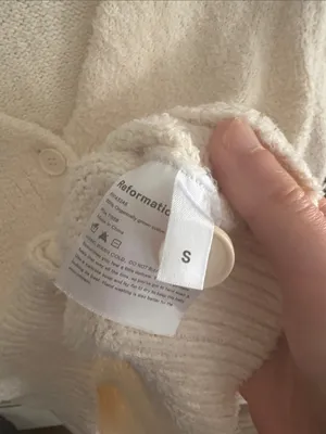 Reformation | Hope Organic Cotton Cardigan In Ivory thumbnail 4