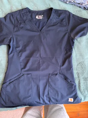 Navy Blue Carhartt Scrub Top thumbnail 1