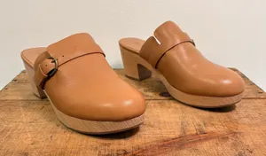 Madewell The Monique Buckle Clog Burnished Caramel Sz 9 thumbnail 1
