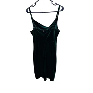 NWT Cider Women Emerald Green Velvet Cowl Neck Ruched Mini Dress M thumbnail 7