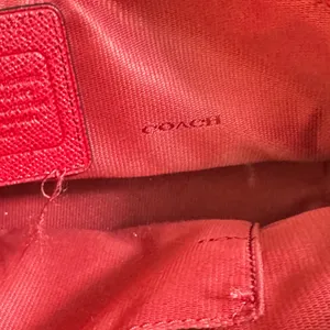 Coach Red Leather Tote Bag Large‎ Carryall Purse Gold Hardware thumbnail 6